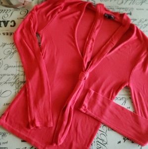 Express Red Blouse with Knot Tie